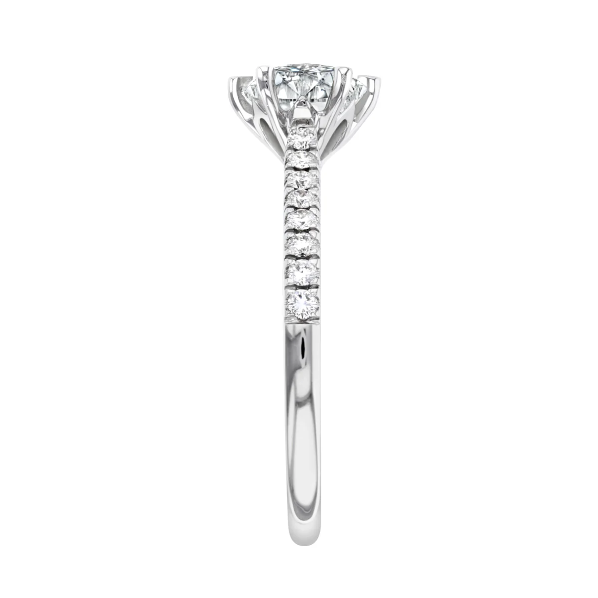 1.21 Tilly Round Brilliant Diamond Solitaire Shoulder Set | 18K White Gold - Image 4