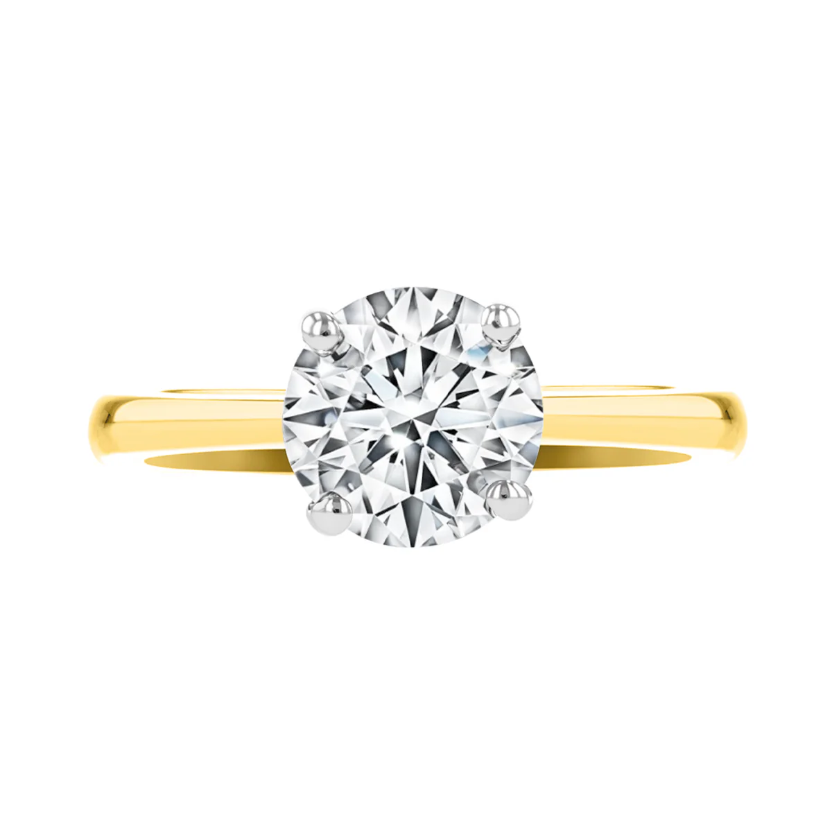 1.21ct Lucille Diamond Solitaire Engagement Ring with Hidden Diamond Floral Motif | 18K Yellow Gold - Image 2