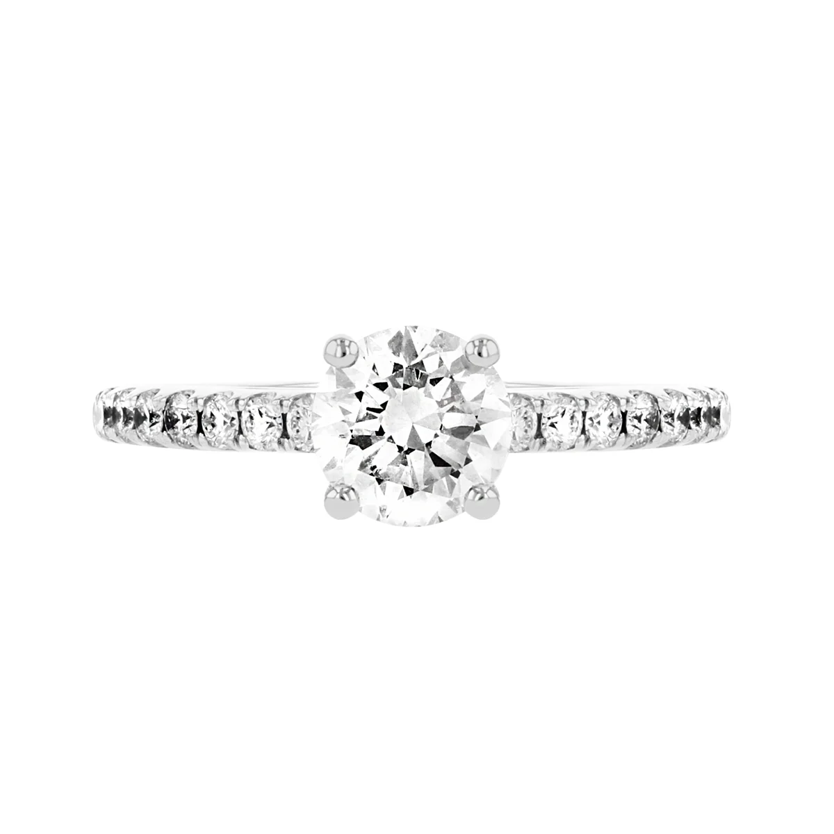 1.27ct Felicity Brilliant Cut Shoulder Set Diamond Engagement Ring | 18K White Gold - Image 2