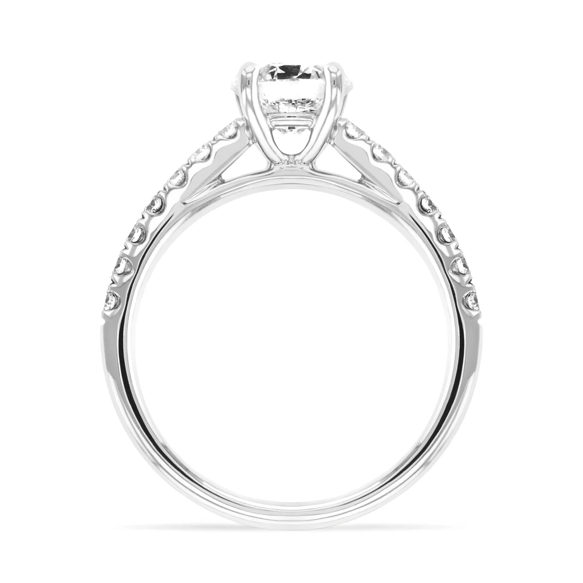 1.27ct Felicity Brilliant Cut Shoulder Set Diamond Engagement Ring | 18K White Gold - Image 3