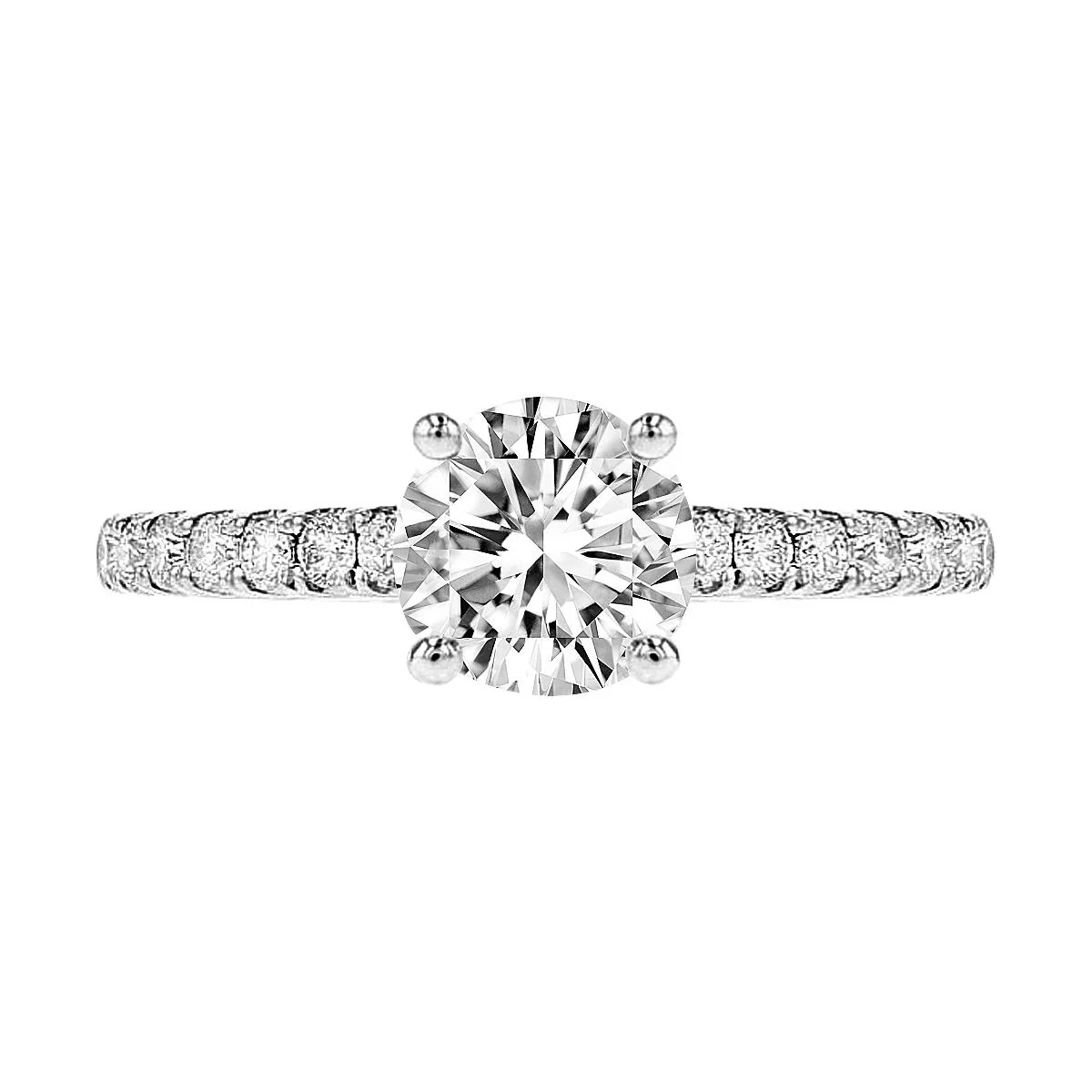 1.27ct Felicity Brilliant Cut Shoulder Set Diamond Engagement Ring | 18K White Gold - Image 5