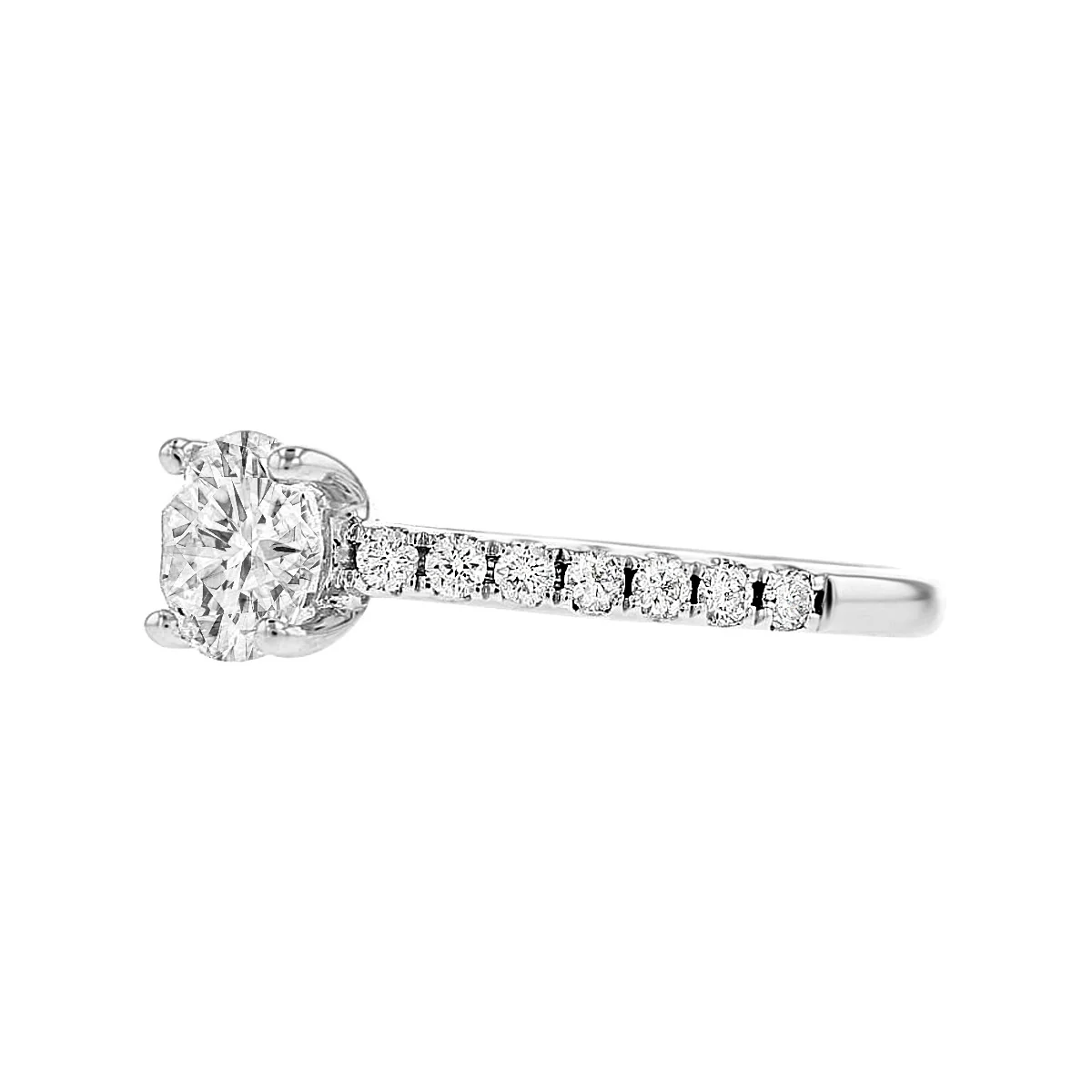 1.27ct Felicity Brilliant Cut Shoulder Set Diamond Engagement Ring | 18K White Gold - Image 7