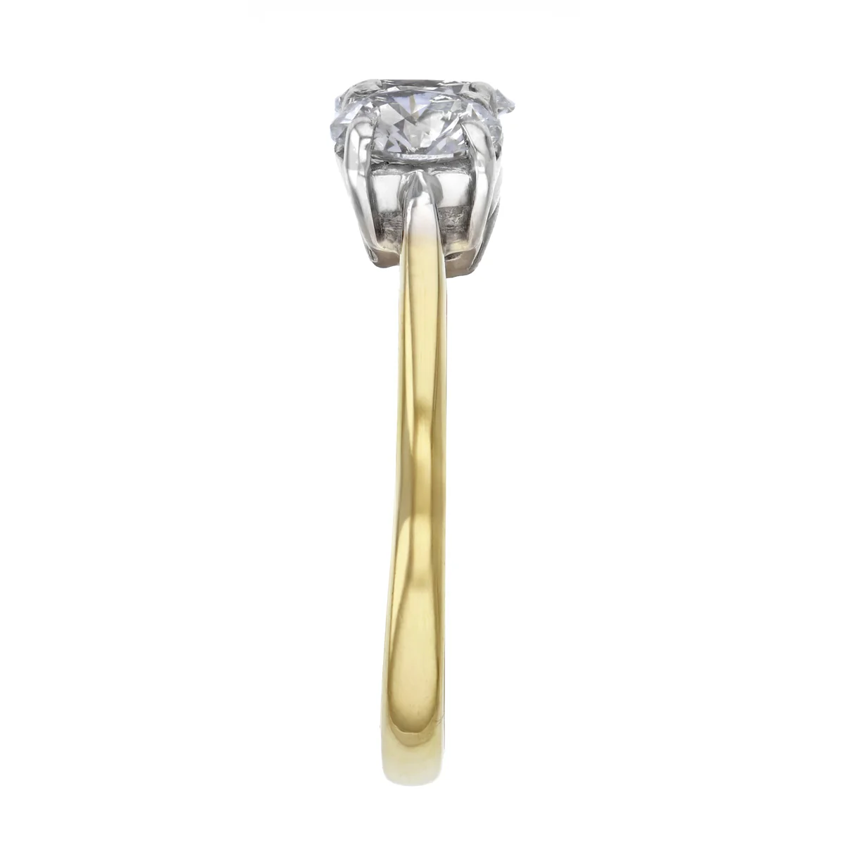 1.31ct Oval Cut Diamond Three Stone Engagement Ring | Pre-Loved | 18K Yellow Gold - Image 4