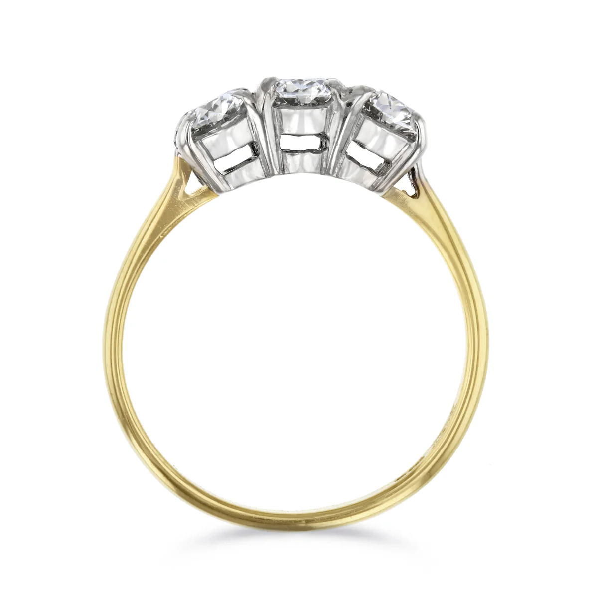 1.31ct Oval Cut Diamond Three Stone Engagement Ring | Pre-Loved | 18K Yellow Gold - Image 5
