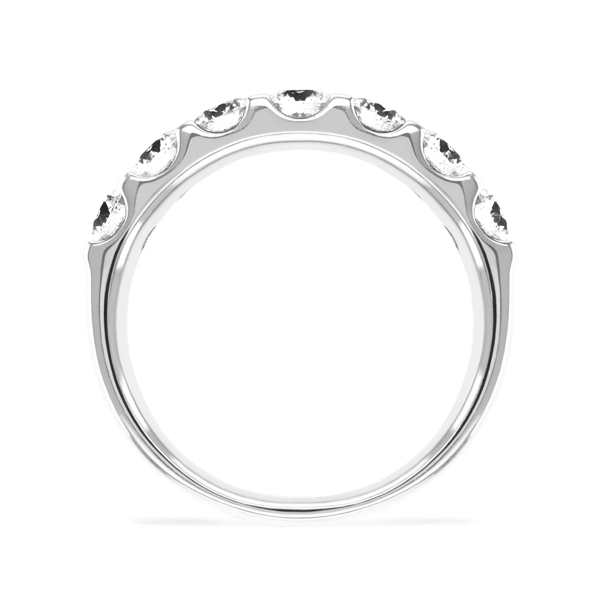 1.34ct Round Brilliant Diamond Half Eternity Ring |  Platinum - Image 3
