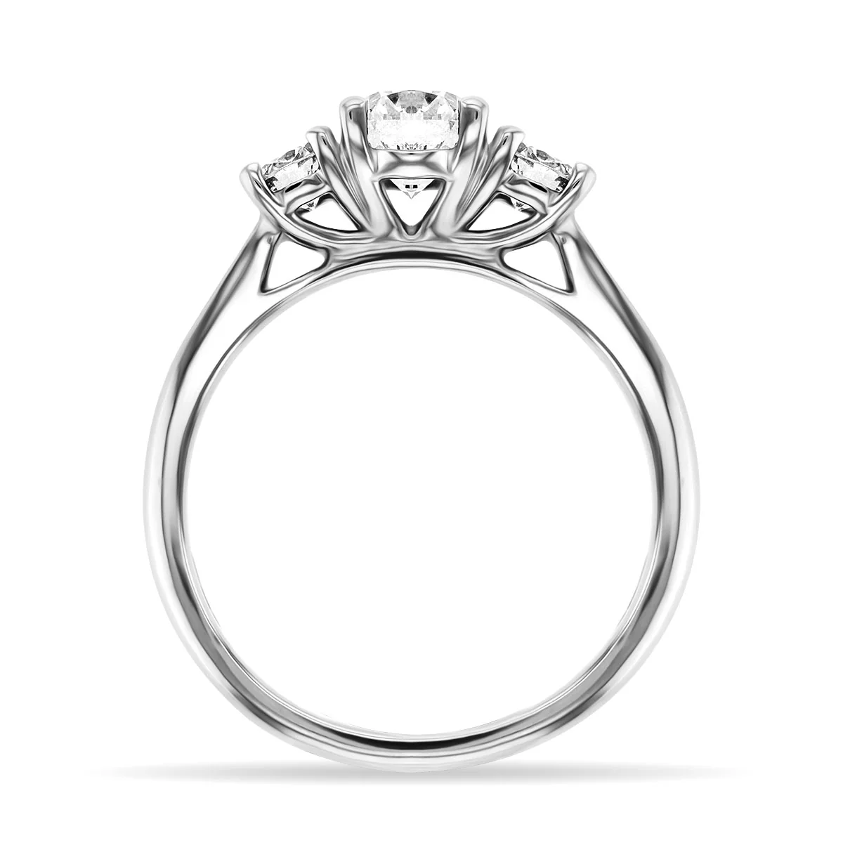 1.41ct Three Stone Diamond Engagement Ring  | 18K White Gold - Image 5
