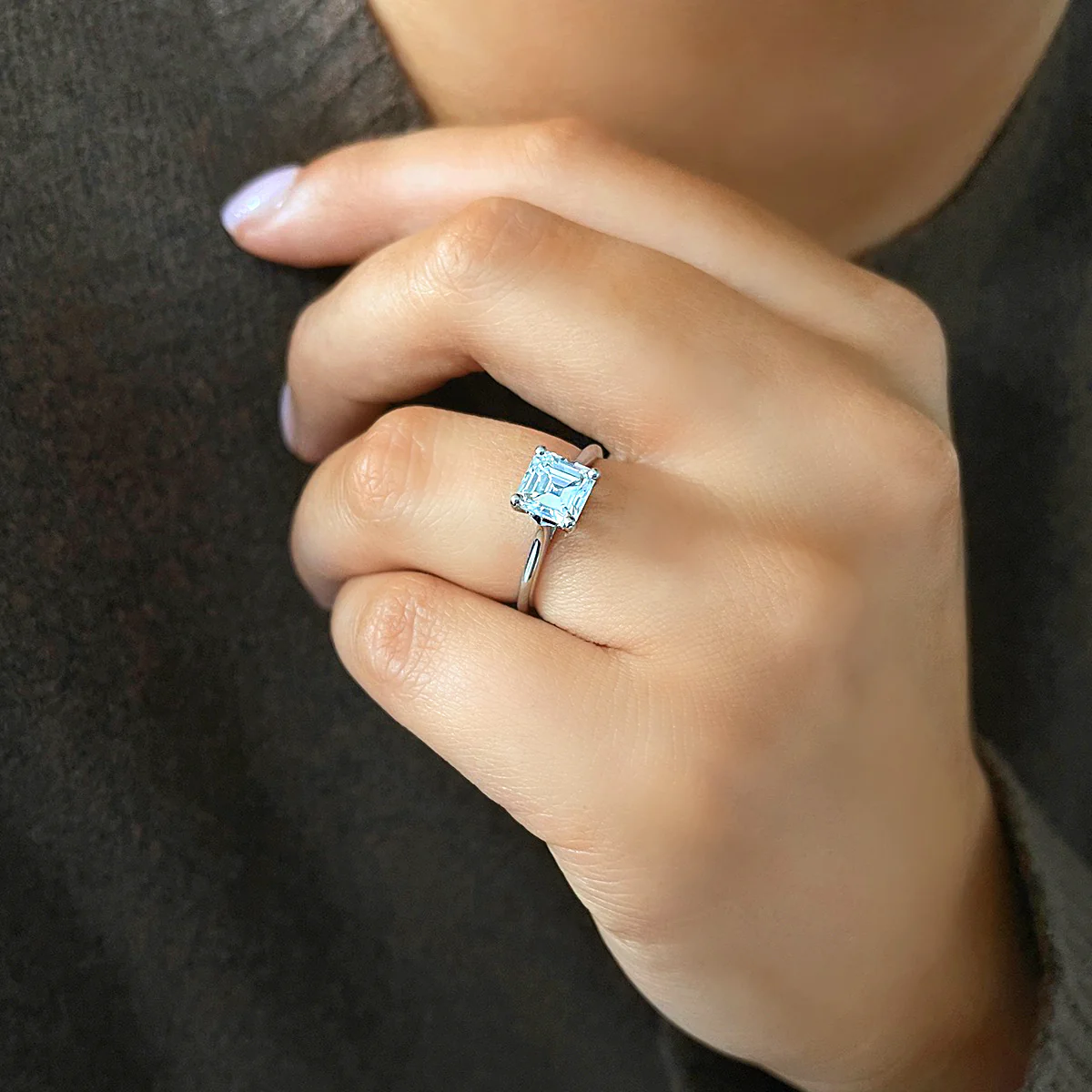 1.51ct  Clementine Asscher Cut Diamond Engagement Ring | F Colour |Platinum - Image 10
