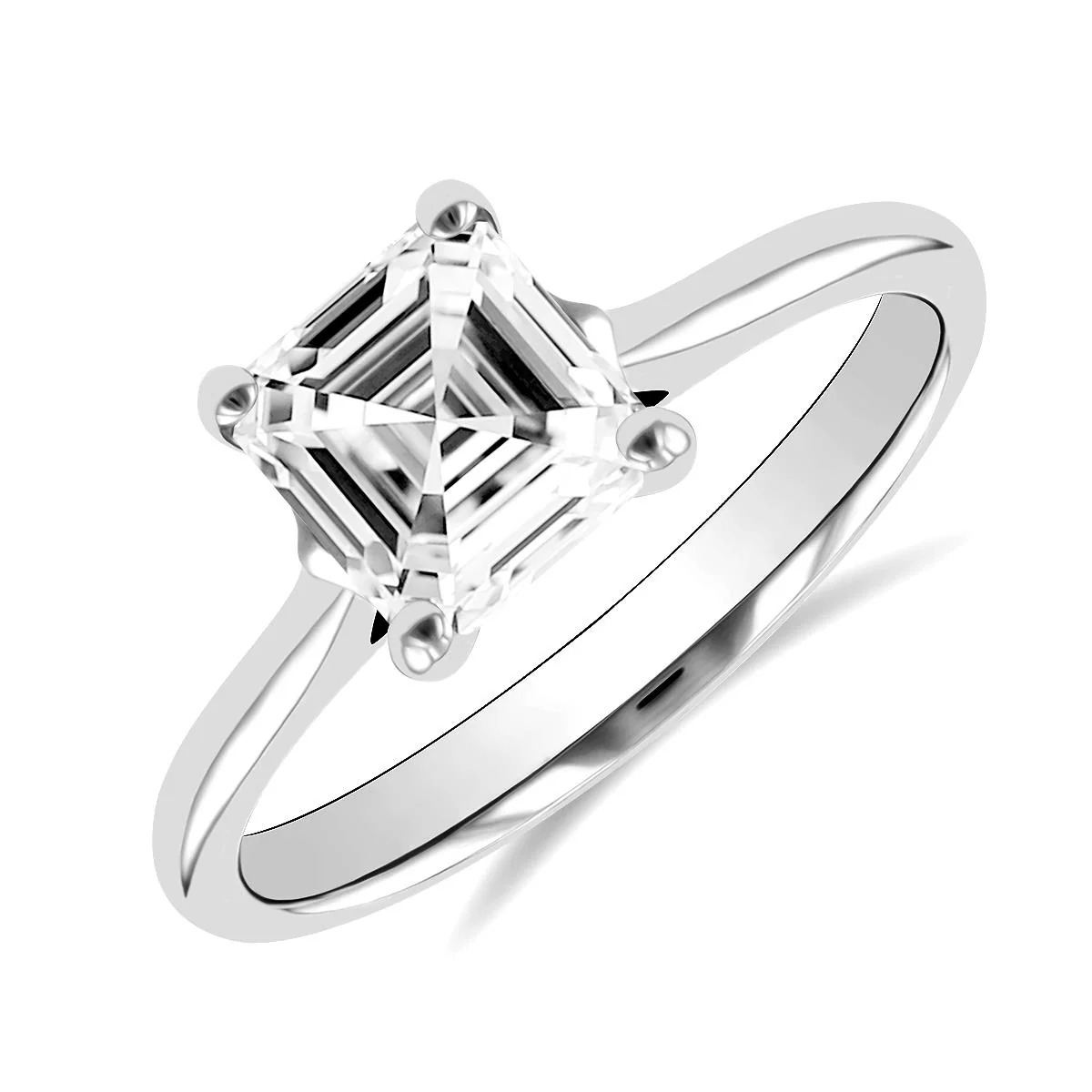 1.51ct  Clementine Asscher Cut Diamond Engagement Ring | F Colour |Platinum - Image 12