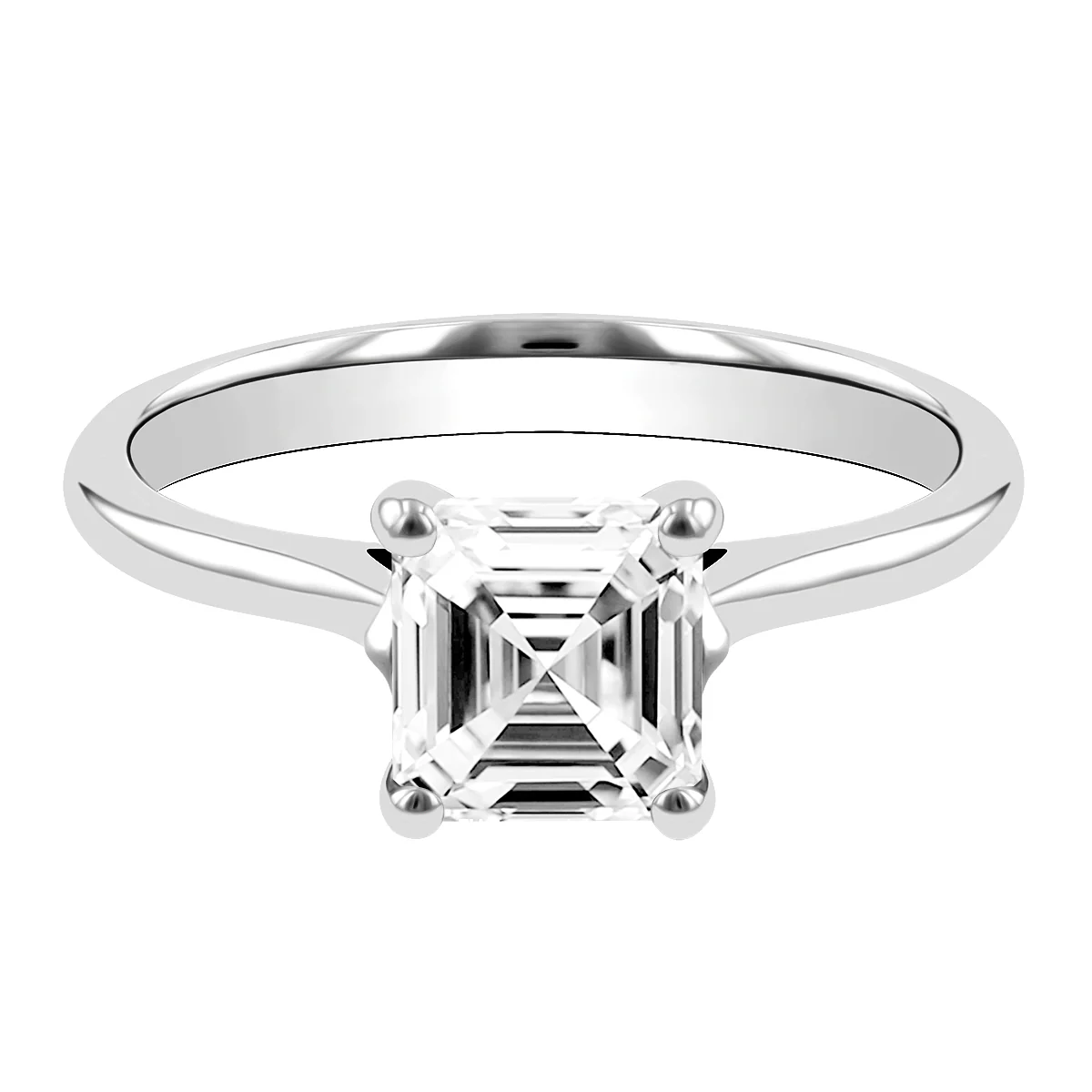 1.51ct  Clementine Asscher Cut Diamond Engagement Ring | F Colour |Platinum - Image 3