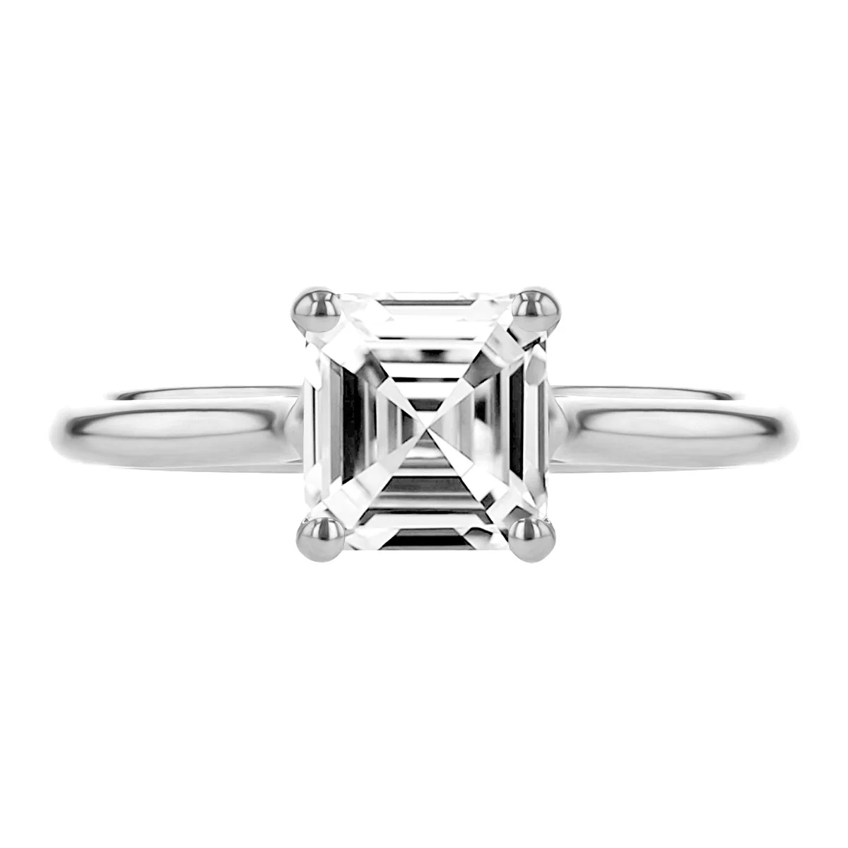 1.51ct  Clementine Asscher Cut Diamond Engagement Ring | F Colour |Platinum - Image 5