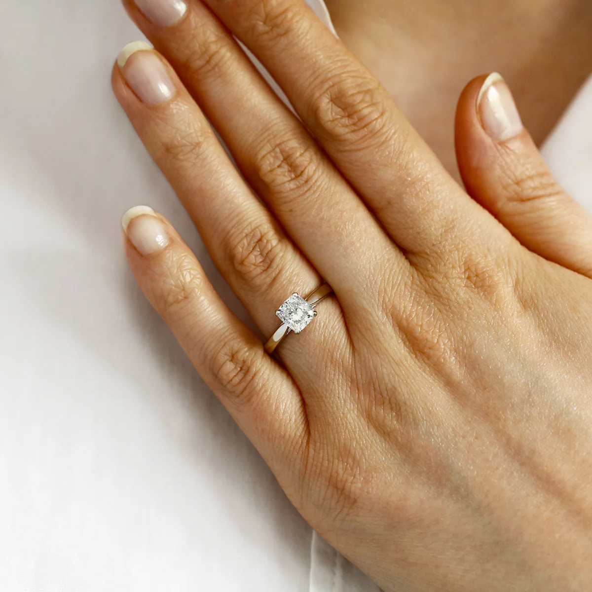 1.52ct Cushion Cut Diamond Solitaire Engagement Ring | 18K White Gold - Image 7