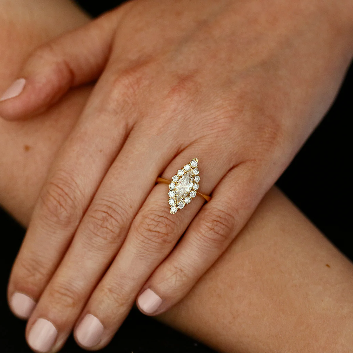 1.56ct Marquise Cluster Ring | Pre-Loved | 18K Yellow Gold - Image 10