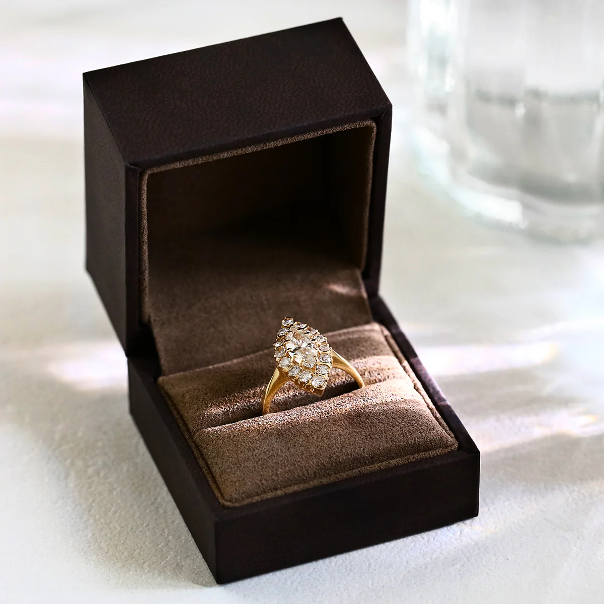 1.56ct Marquise Cluster Ring | Pre-Loved | 18K Yellow Gold - Image 6