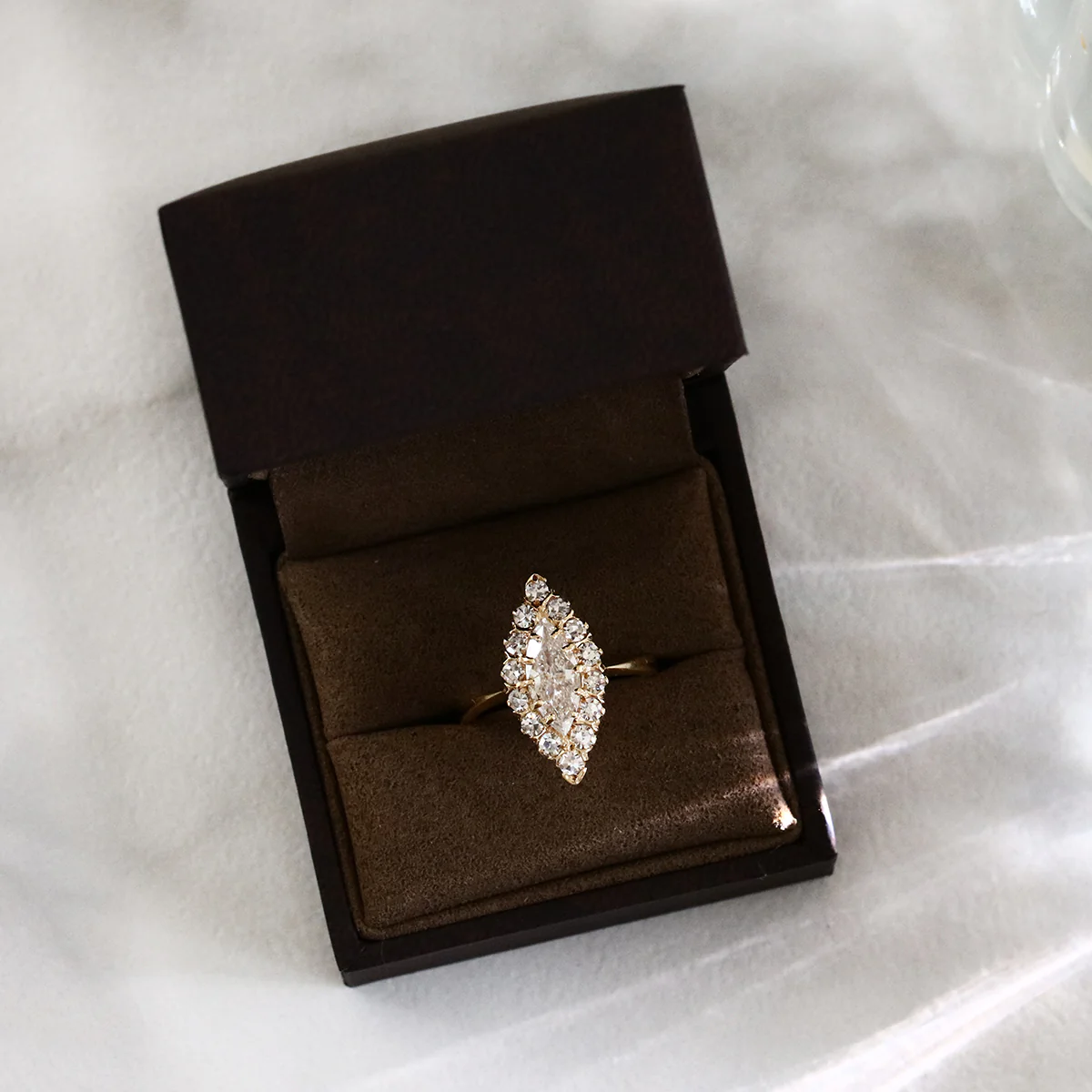1.56ct Marquise Cluster Ring | Pre-Loved | 18K Yellow Gold - Image 7