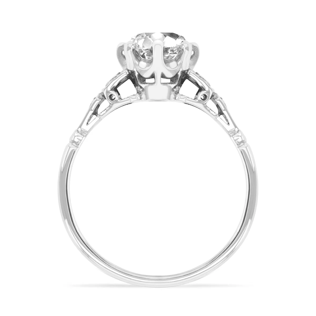 1.58ct Edith Old Cut European Round Diamond Vintage Style  | Pre-Loved | Platinum - Image 3