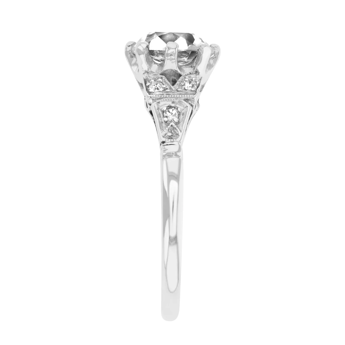 1.58ct Edith Old Cut European Round Diamond Vintage Style  | Pre-Loved | Platinum - Image 4