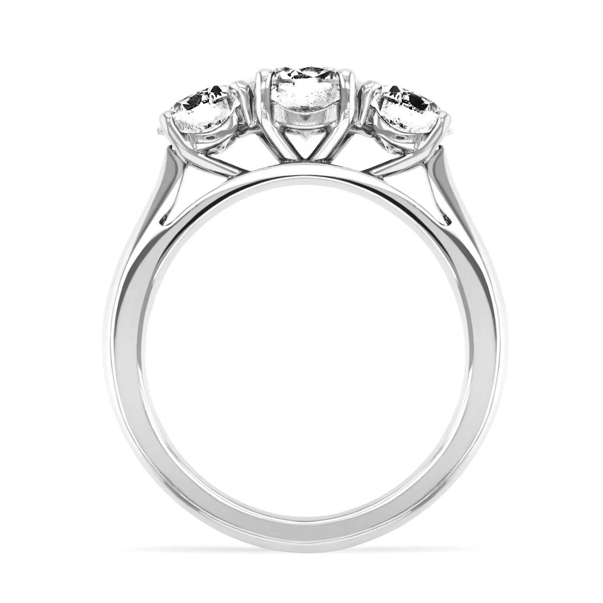 1.76ct Round Cut Diamond Three Stone Engagement Ring | Platinum - Image 3