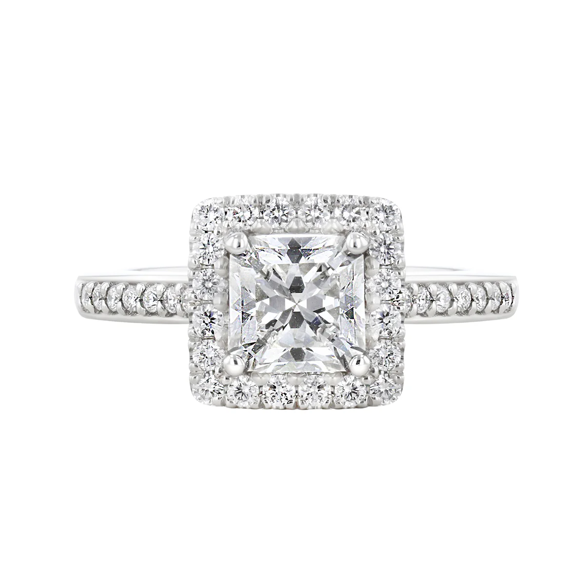 1.80ct Princess Cut Diamond Halo | Pre-Loved | Platinum - Image 3