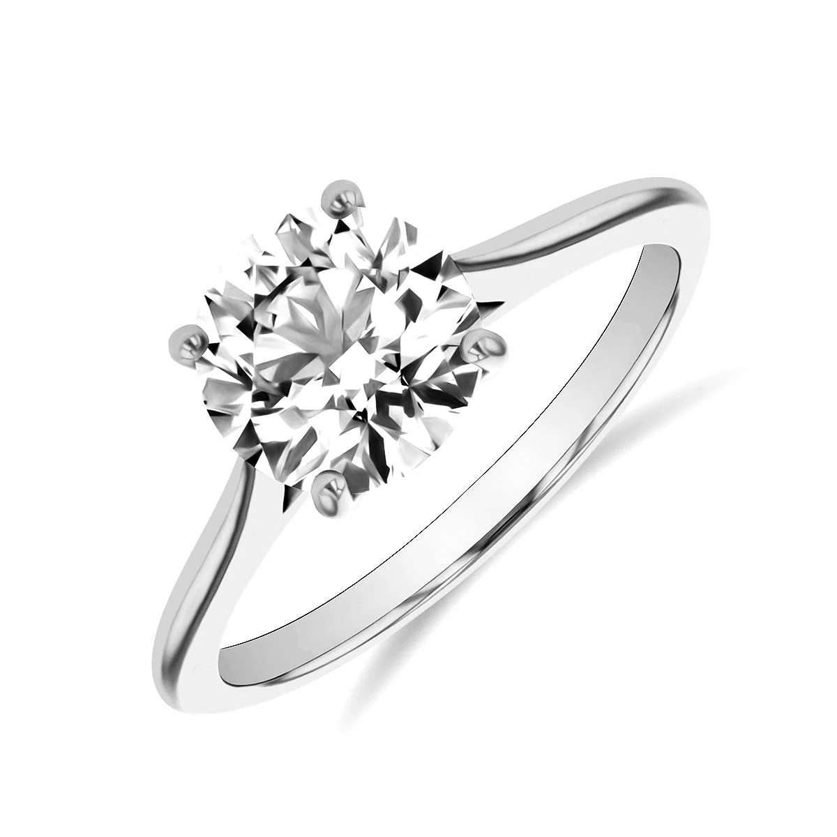 2.06ct Brigitte Round Cut Diamond Solitaire Engagement Ring | Pre-Loved| Platinum - Image 4