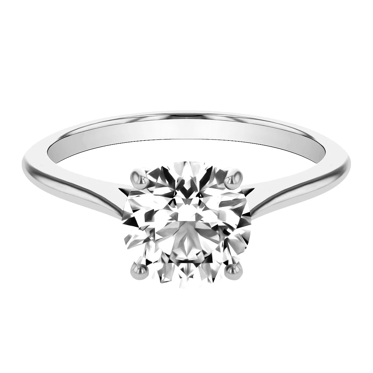 2.06ct Brigitte Round Cut Diamond Solitaire Engagement Ring | Pre-Loved| Platinum - Image 6