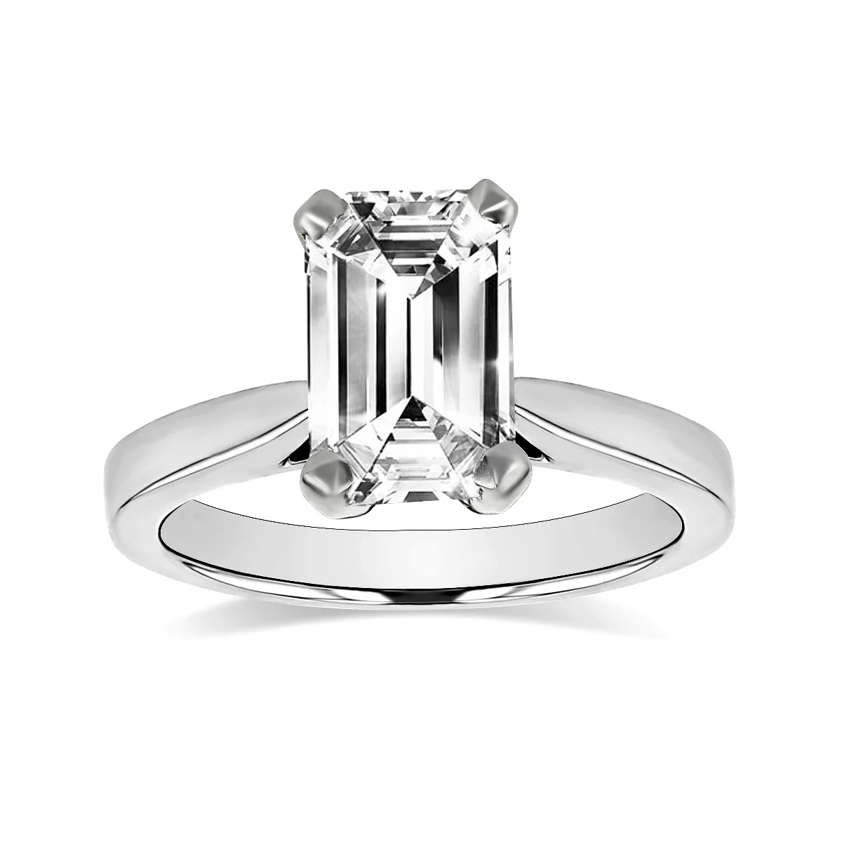 2.41ct Eden Emerald Cut Diamond Engagement Ring | D Colour | Pre-Loved | Platinum - Image 5