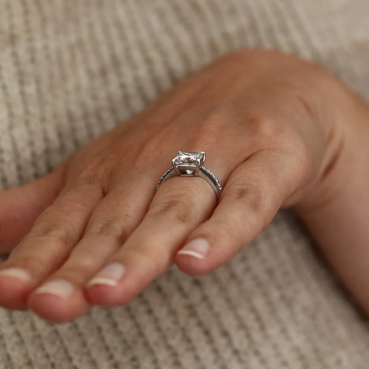 2.68ct Princess Cut Diamond Solitaire Engagement Ring | Pre-Loved | 18K White Gold - Image 8