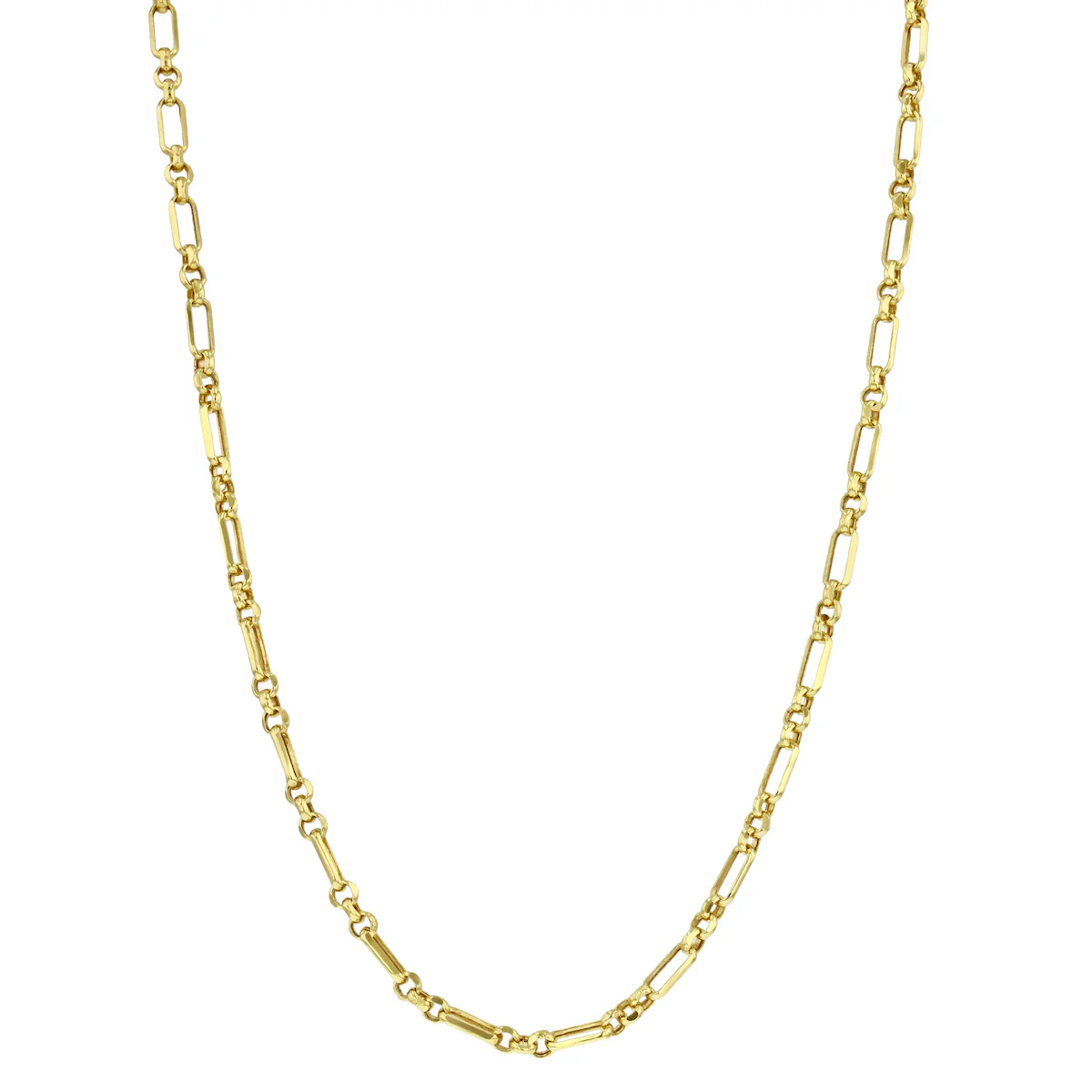 Soleil Collection 20" Diamond Cut Figaro Belcher Chain | 9K Yellow Gold - Image 2