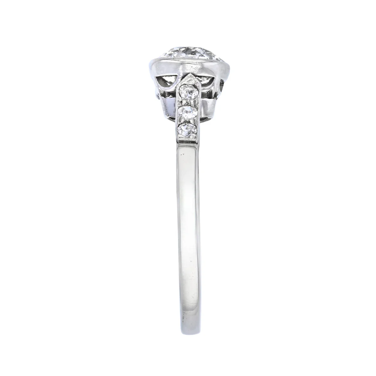 20th Century 1.05ct Old Cut Diamond Solitaire Ring | Pre-Loved | Platinum - Image 4