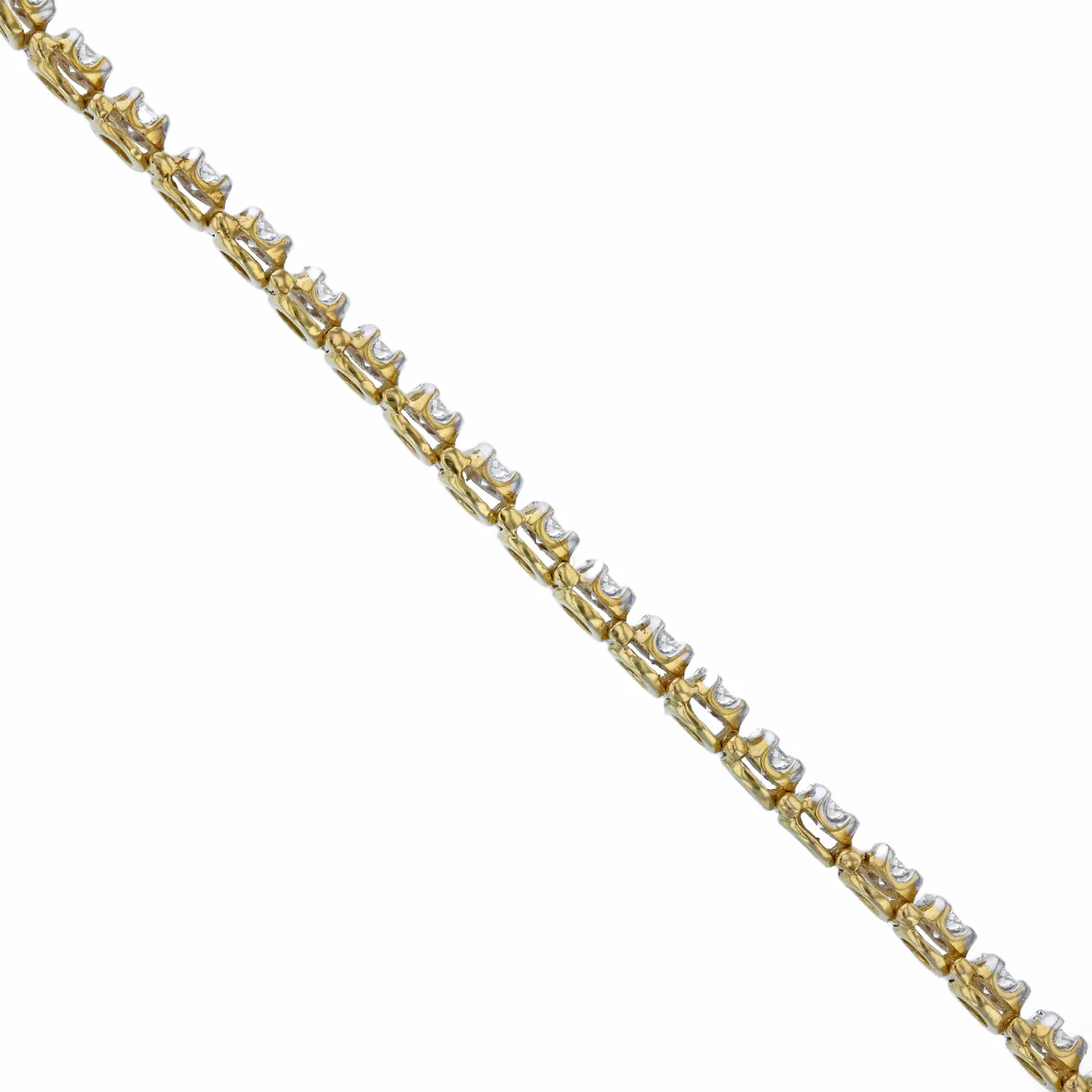 2ct Brilliant Cut Diamond Tennis Bracelet | Pre-Loved | 9K Yellow Gold - Image 3