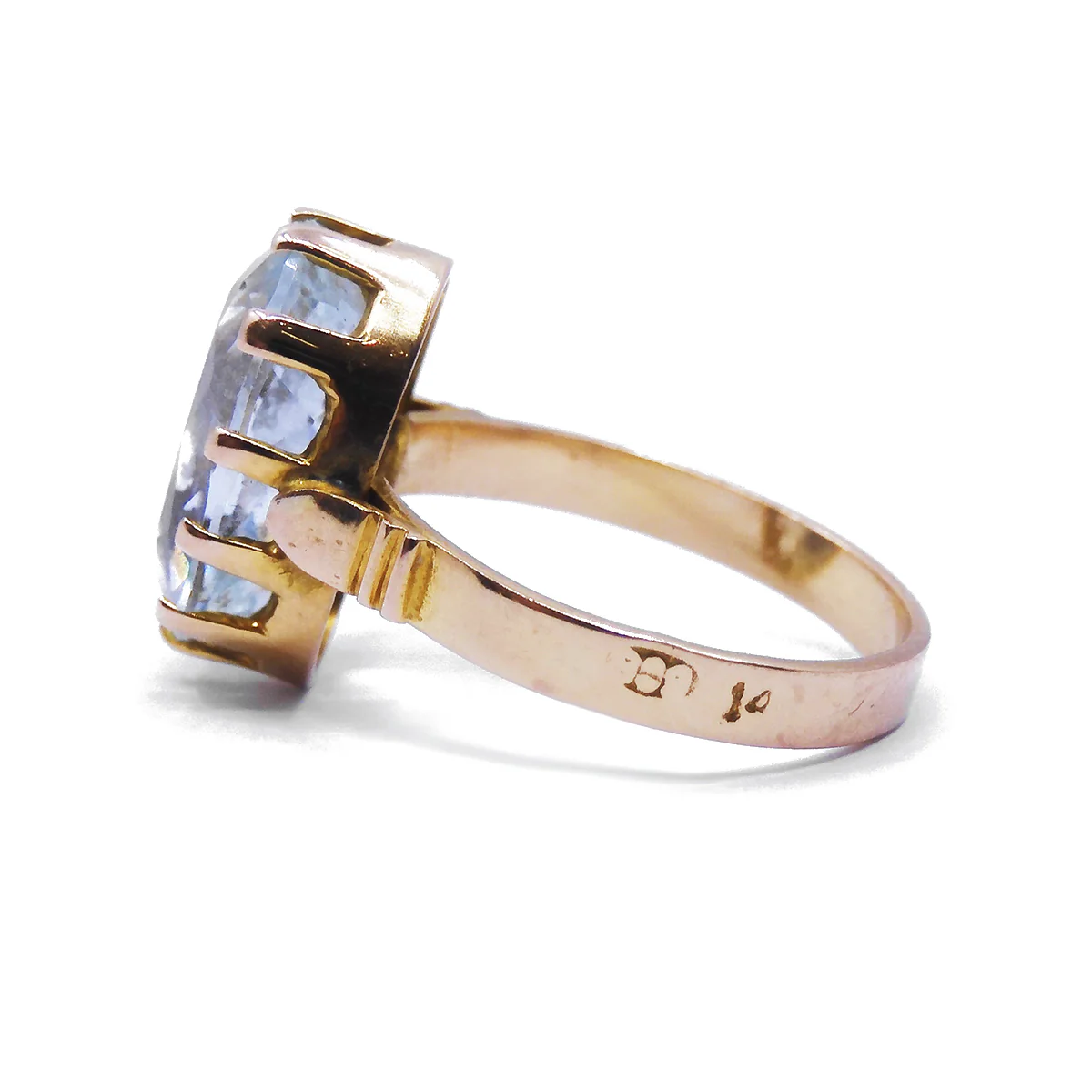 4.18ct Oval Aquamarine Ring | Pre-Loved | Yellow Gold - Image 2