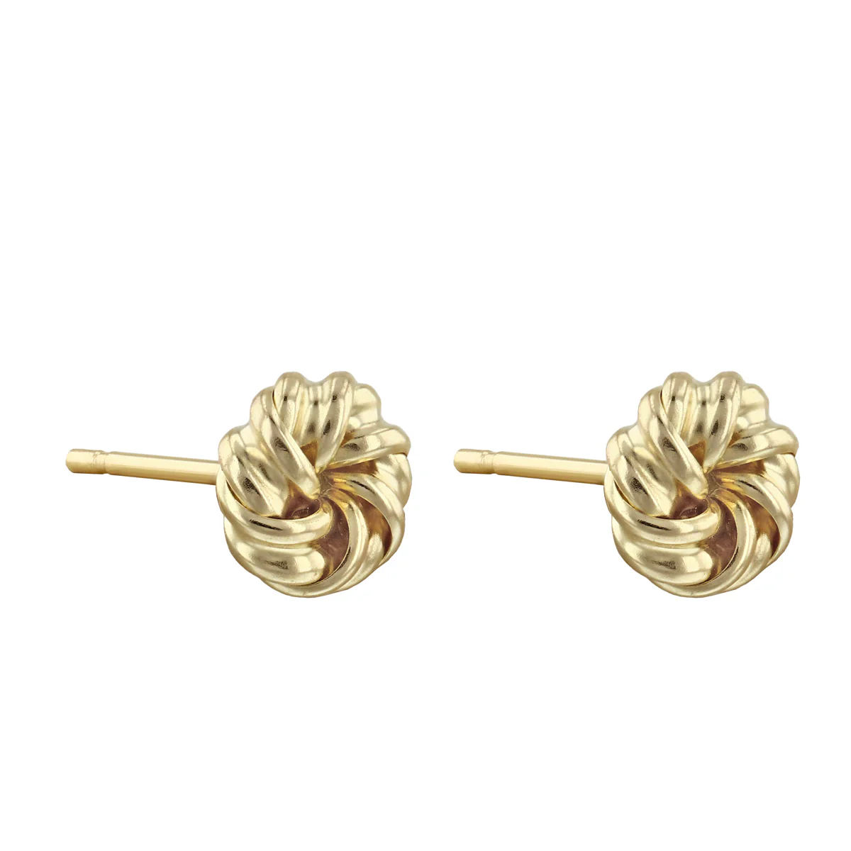 6mm Swirl Knot Stud Earrings | 9K Solid Yellow Gold - Image 3