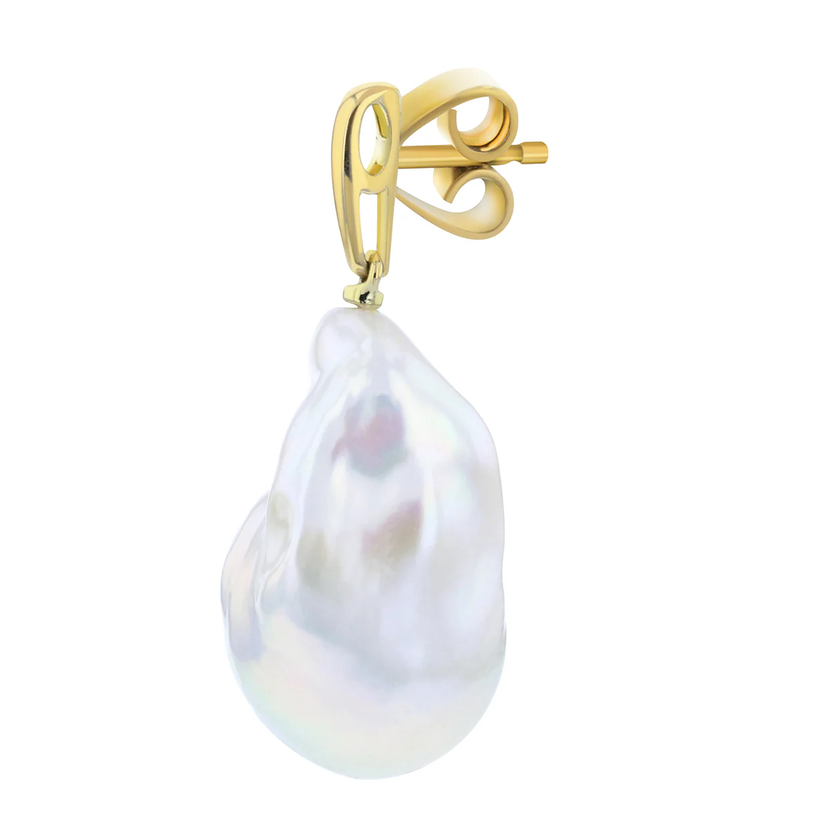 Baroque Pearl Drop Earrings | 18K Yellow Gold - Image 3