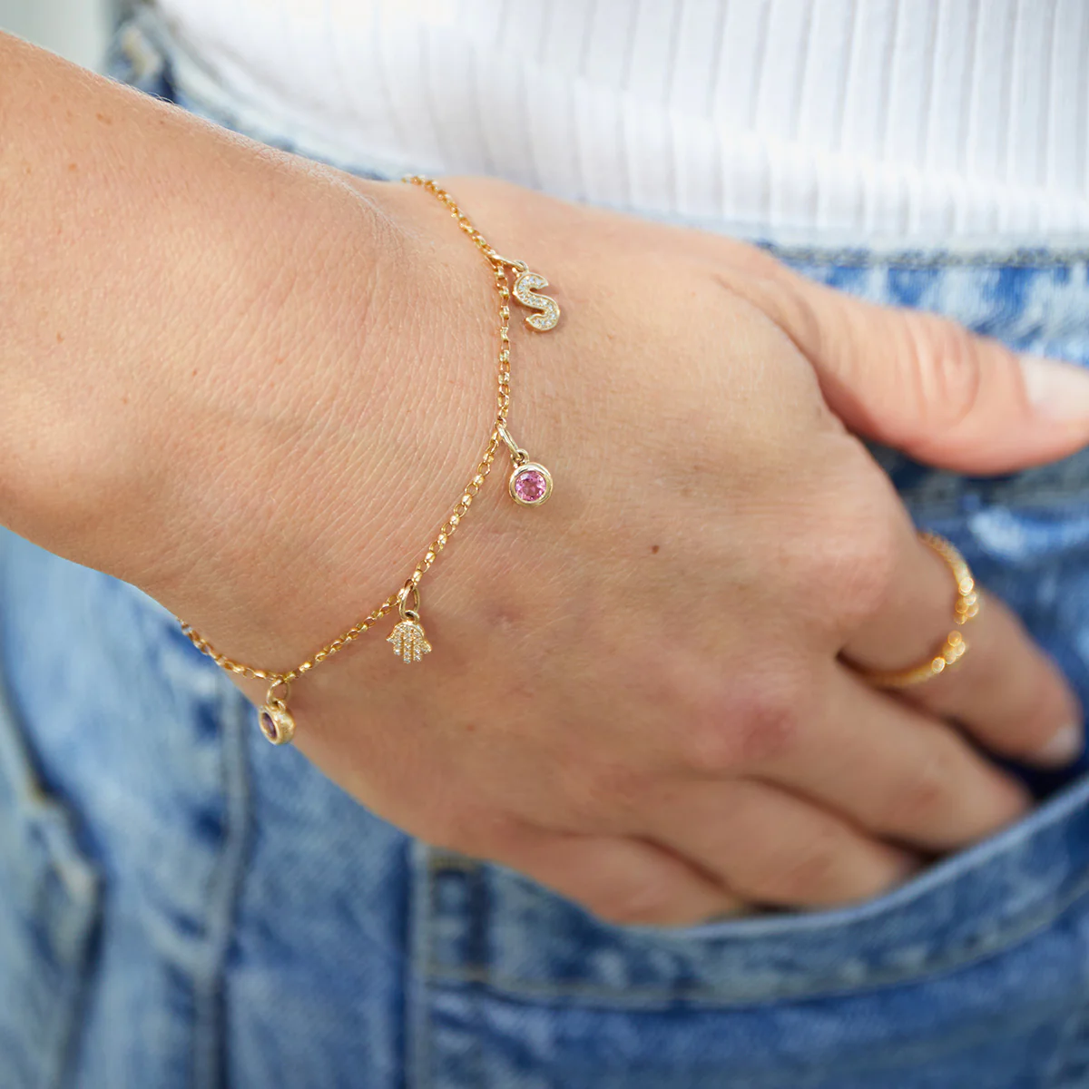 Charm Collection Belcher Link Bracelet | Solid 9K Gold - Image 3