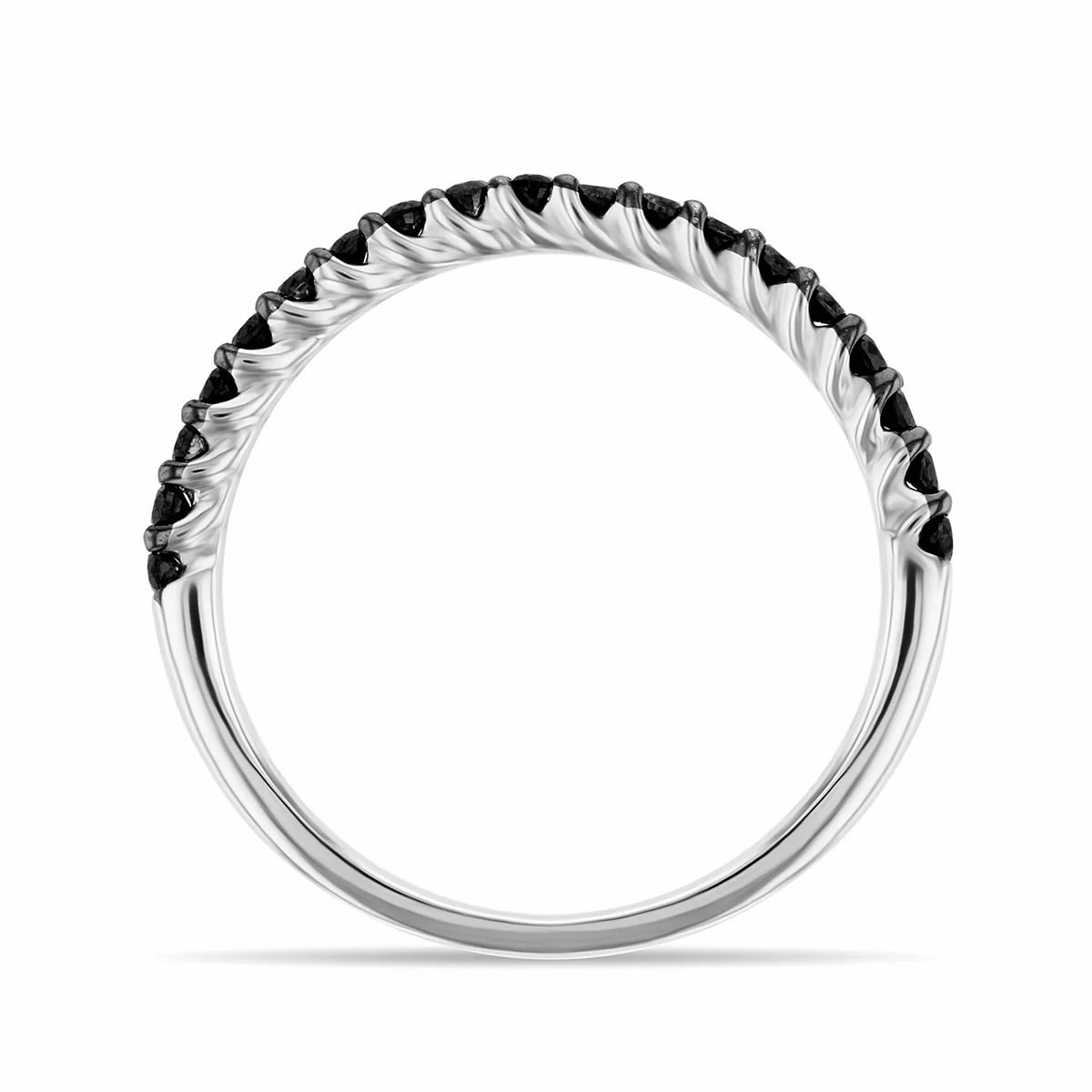 Bijou Collection 0.25ct Noir Black Diamond Half Eternity Ring | White Gold - Image 3