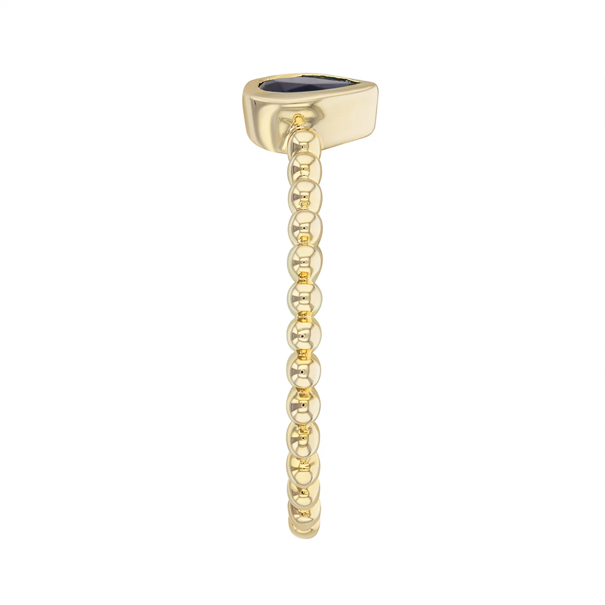 Bijou Collection 0.28ct Pear Cut Sapphire Bezel Set Beaded Ring | 9K Yellow Gold - Image 5