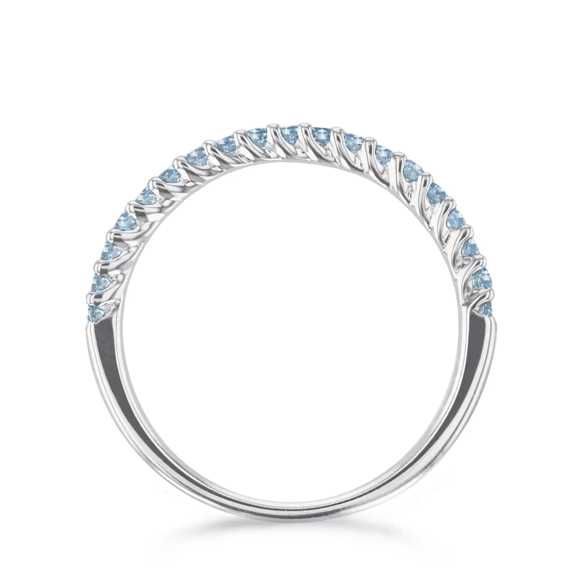 Bijou Collection 0.29ct Swiss Blue Topaz Half Eternity Ring | 9K White Gold - Image 3