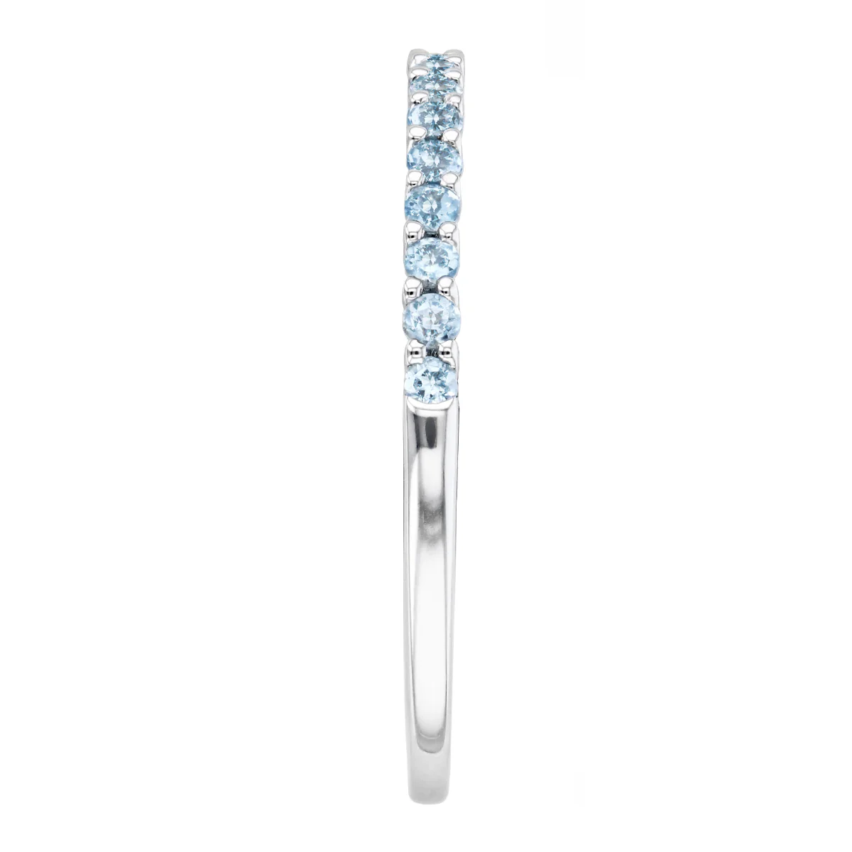 Bijou Collection 0.29ct Swiss Blue Topaz Half Eternity Ring | 9K White Gold - Image 4