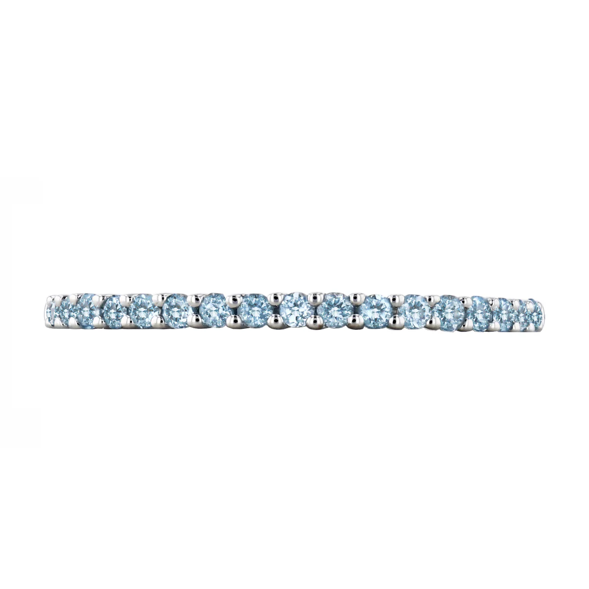 Bijou Collection 0.29ct Swiss Blue Topaz Half Eternity Ring | 9K White Gold - Image 5