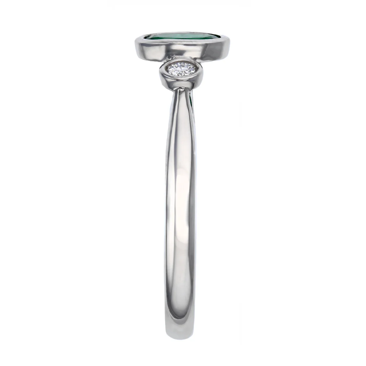 Bijou Collection 0.35ct Oval Emerald and Diamond | 9K White Gold - Image 4