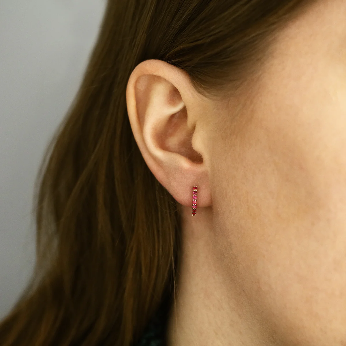 Birthstone Collection 0.36ct Ruby 9mm Hoop Earrings | 9K Yellow Gold - Image 7