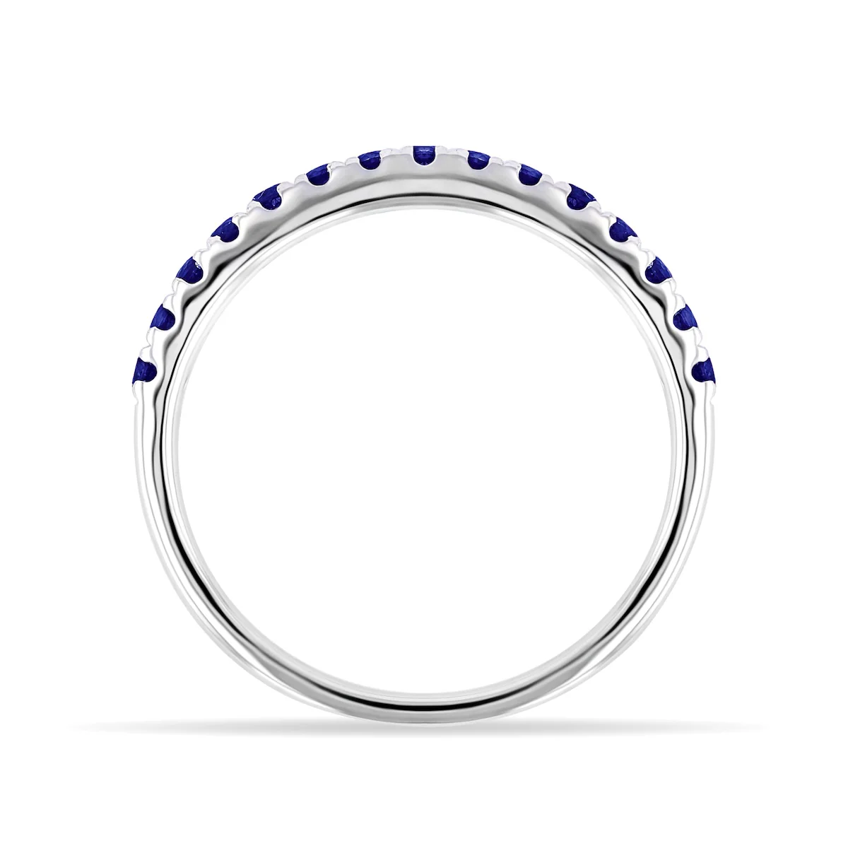 Bijou Collection 0.43ct Blue Sapphire Half Eternity Ring | 9K White Gold - Image 3