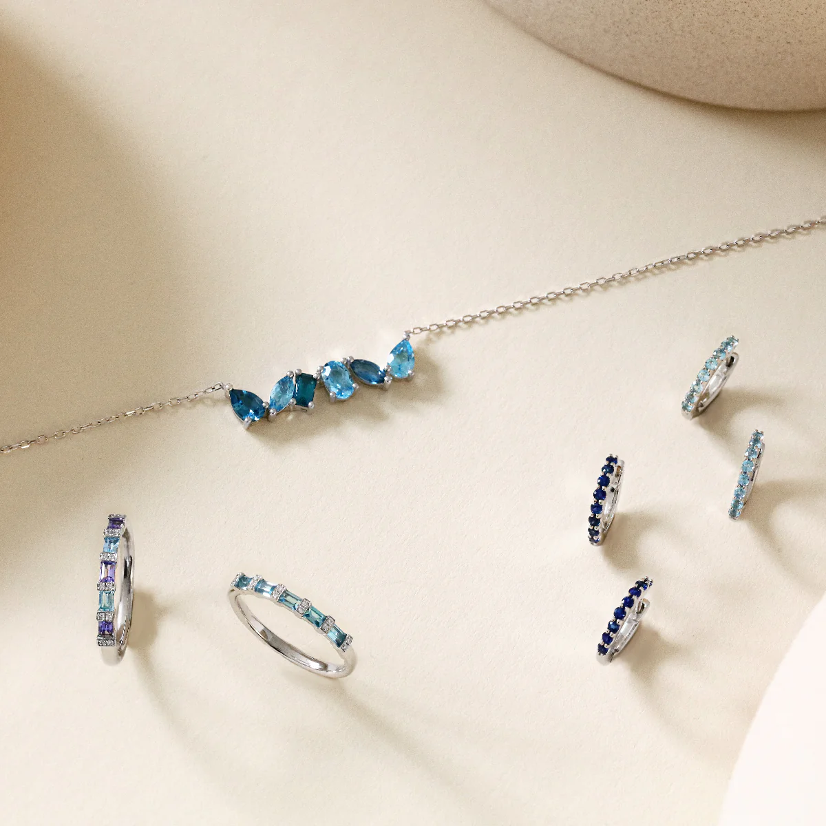 Birthstone Collection 0.45ct Sapphire 9mm Hoop Earrings | 9K Yellow Gold - Image 8