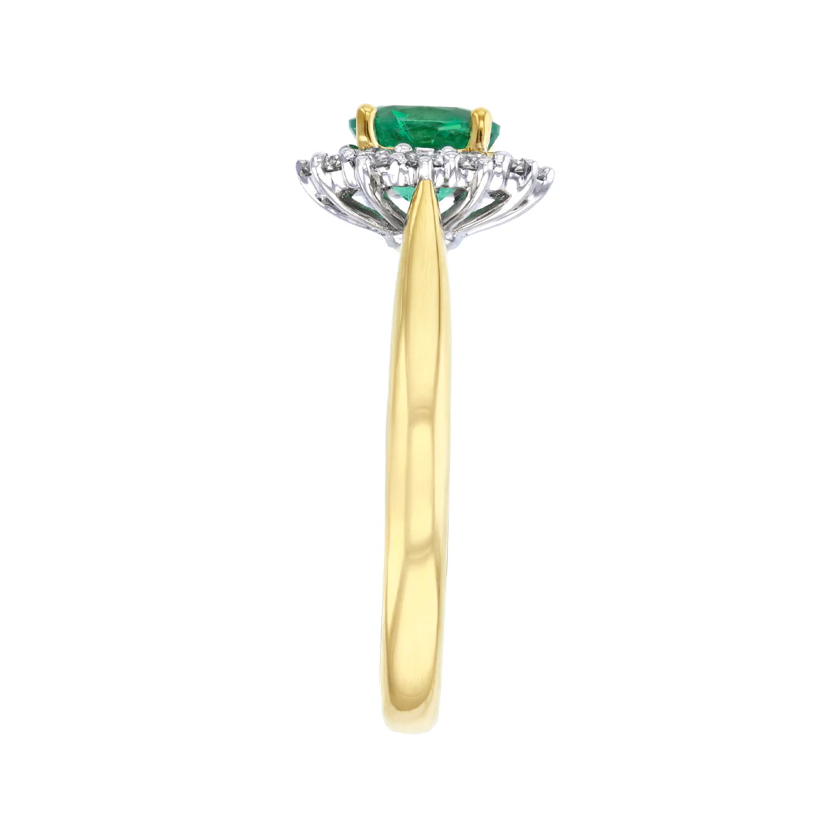 Heirloom Collection 0.64ct Oval Zambian Emerald and 0.30ct Diamond Cluster Rings | 18K Yellow Gold - Image 4
