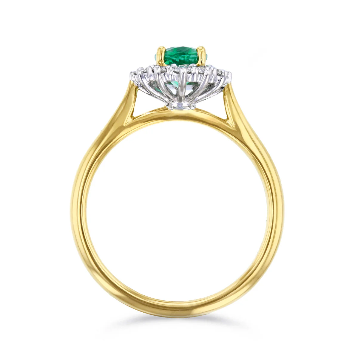 Heirloom Collection 0.64ct Oval Zambian Emerald and 0.30ct Diamond Cluster Rings | 18K Yellow Gold - Image 5