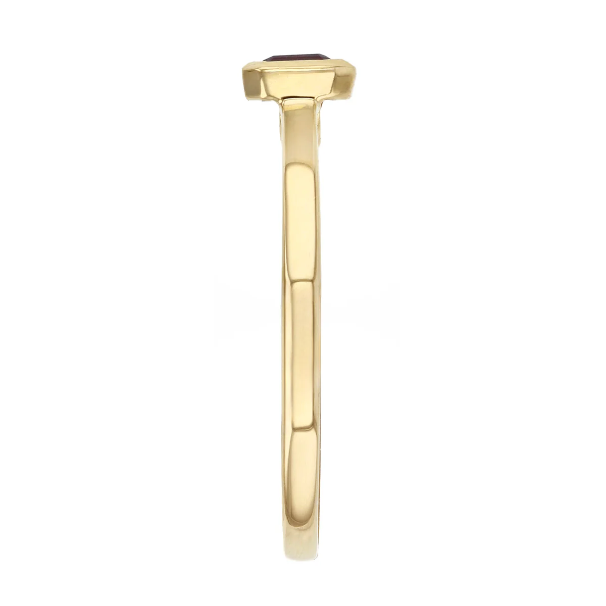 Birthstone Collection 0.75ct Octagonal Garnet Bezel Set Ring | 9K Yellow Gold - Image 4