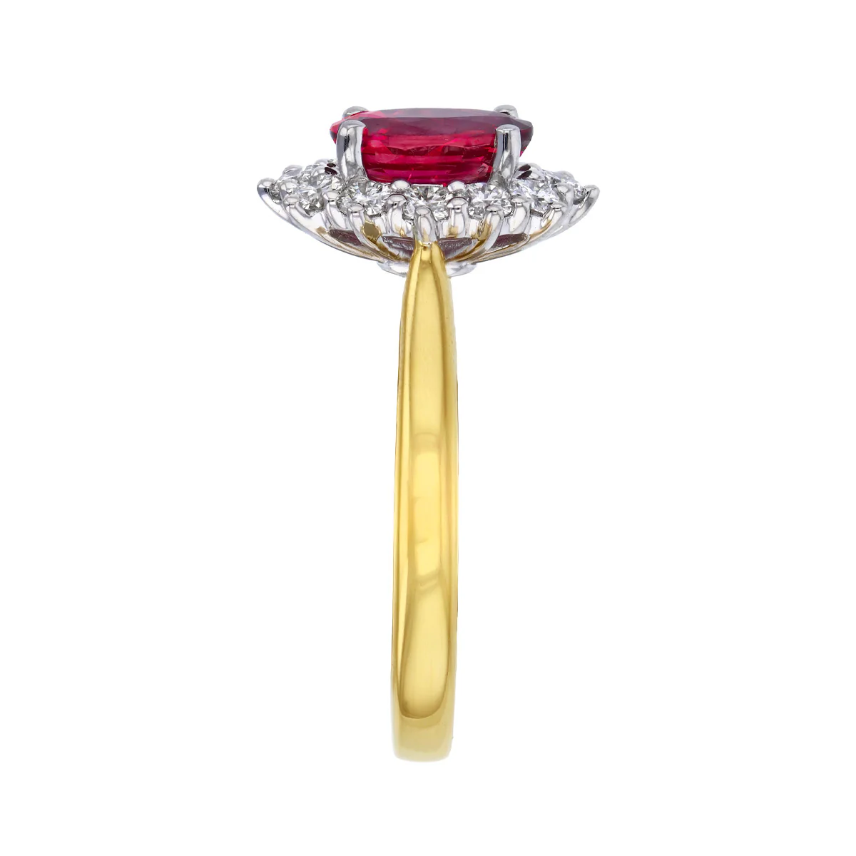 Heirloom Collection 1.24ct Oval Ruby and Diamond Cluster Ring | 18K Yellow Gold - Image 4