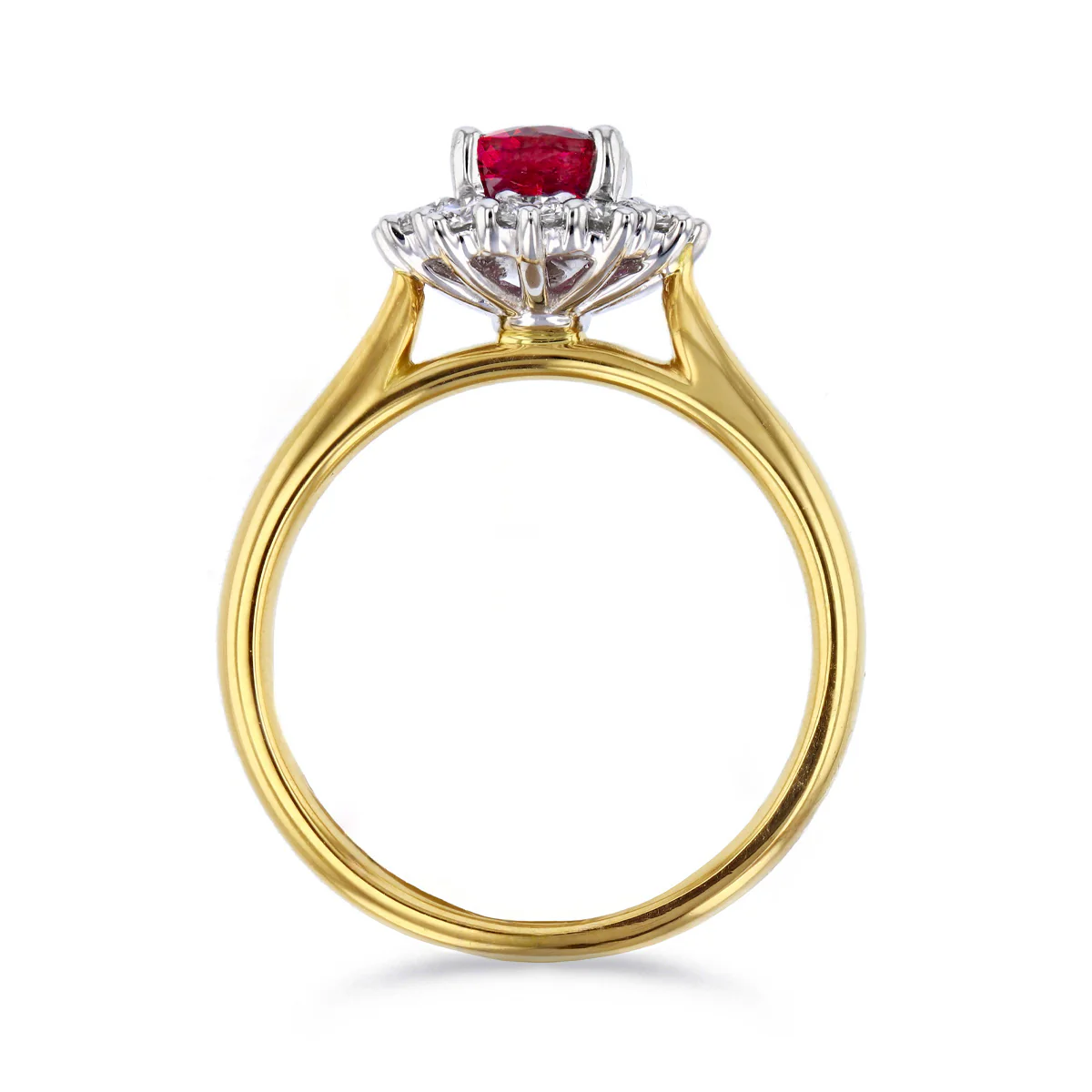 Heirloom Collection 1.24ct Oval Ruby and Diamond Cluster Ring | 18K Yellow Gold - Image 5