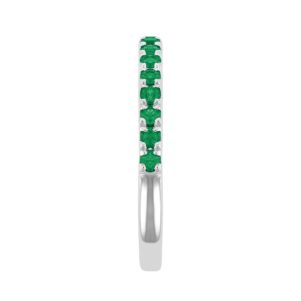 Bijou Collection Emerald & White Gold Stacking Ring - Image 4