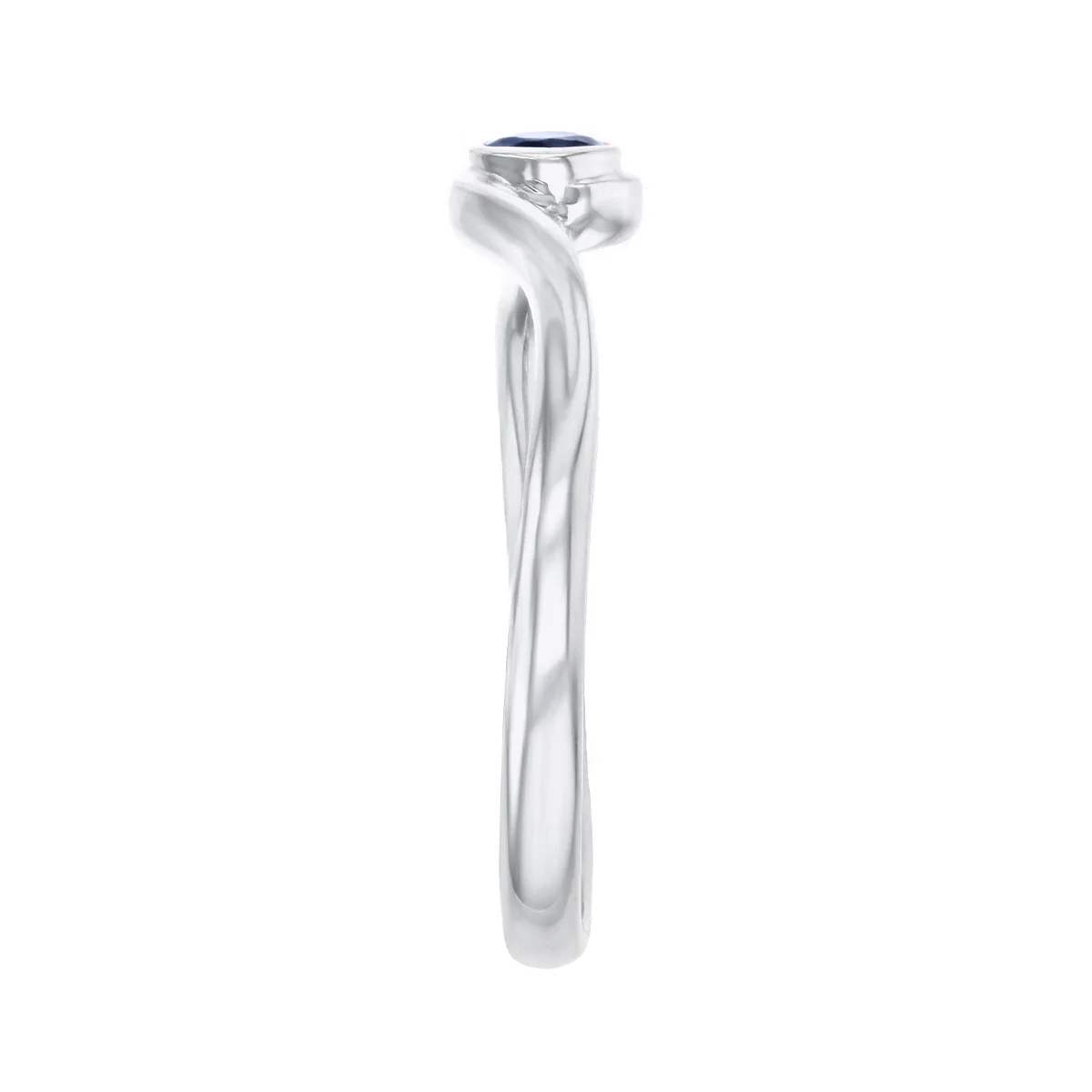 Birthstone Collection 0.15ct Sapphire Bezel Set Twist Ring | 9K White Gold - Image 4