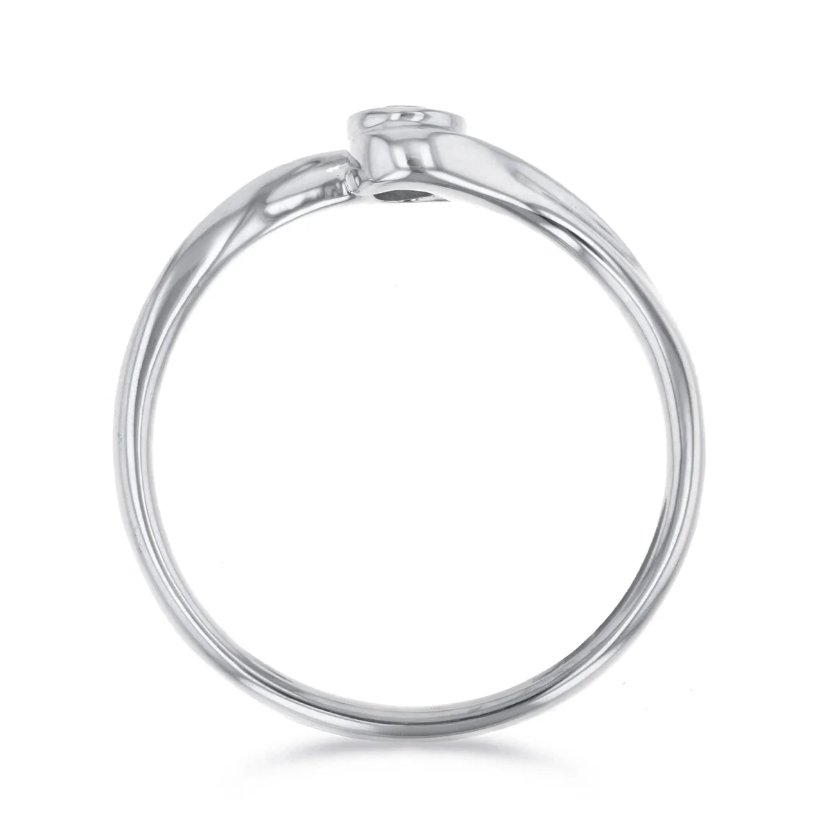 Birthstone Collection 0.15ct Sapphire Bezel Set Twist Ring | 9K White Gold - Image 5